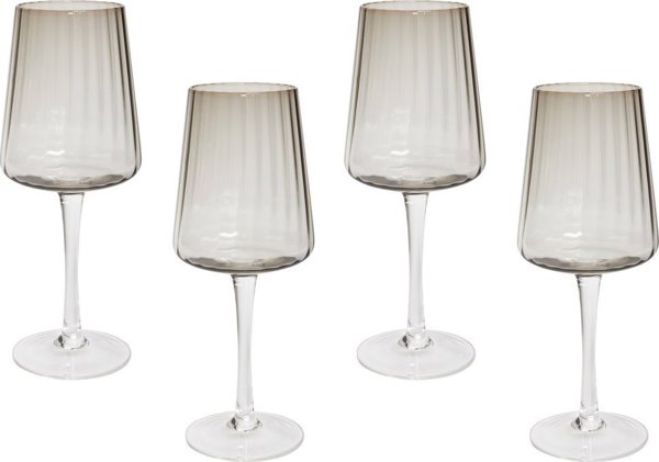 Σετ 4 ποτήρια κρασιού 360 ml γκρι QUARTZ Lumarko από Beliani!
