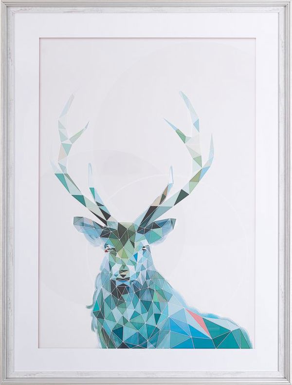 Beliani Εικόνα σε κορνίζα 60 x 80 cm μπλε KAYES 8034597 4251682251440