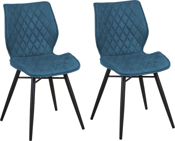 Beliani Σετ 2 καρέκλες τραπεζαρίας μπλε LISLE 8083481 4251682205146