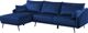 Γωνιακός καναπές Beliani Blue βελούδο VARDE 8083405 4251682226424