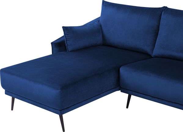 Γωνιακός καναπές Beliani Blue βελούδο VARDE 8083405 4251682226424