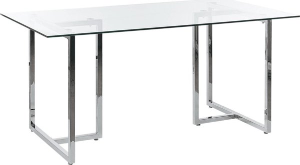 Τραπεζαρία Beliani Glass 160 x 90 cm ασημί ENVIA 11356104 4251682277747