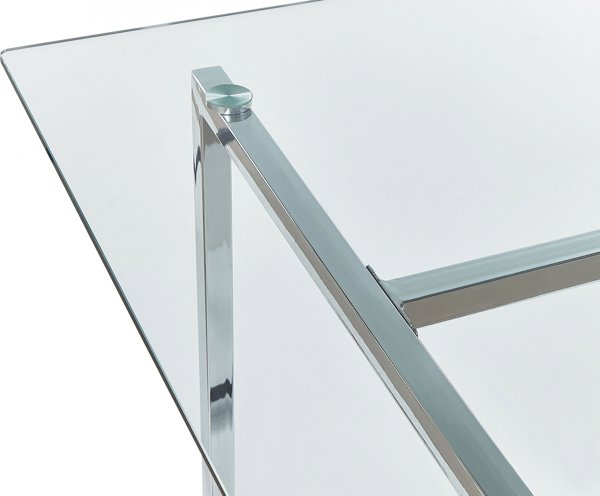 Τραπεζαρία Beliani Glass 160 x 90 cm ασημί ENVIA 11356104 4251682277747