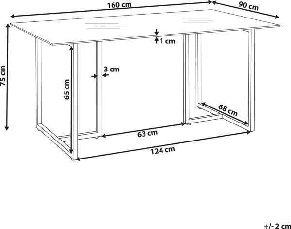 Τραπεζαρία Beliani Glass 160 x 90 cm ασημί ENVIA 11356104 4251682277747