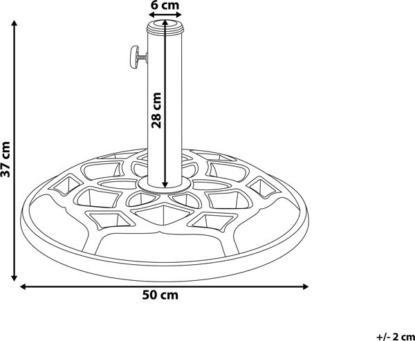Βάση ομπρέλας Beliani 50 cm μαύρη CETO (124756) 8083560 4260624111988