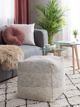 Beliani Pouf 40 x 40 x 40 cm ανοιχτό γκρι HIRRI 8083428 4260602379218