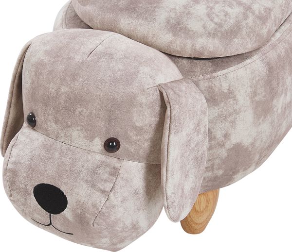 Πουφ Ζώο Beliani με αποθήκευση, βελούδινο μπεζ DOGGY 8279364 4251682250412