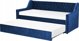 Beliani Lumarko Βελούδινο πτυσσόμενο κρεβάτι 90 x 200 cm μπλε MONTARGIS! 11755535 4251682283311