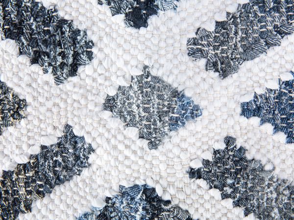 Beliani Χαλί ADIYAMAN Βαμβακερό Χειροποίητο Boho 140x200cm Μπλε