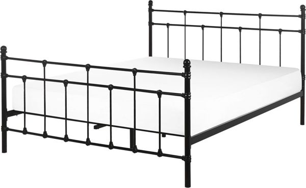 Beliani Μεταλλικό κρεβάτι 140 x 200 cm μαύρο LYNX 8406143 4251682259286