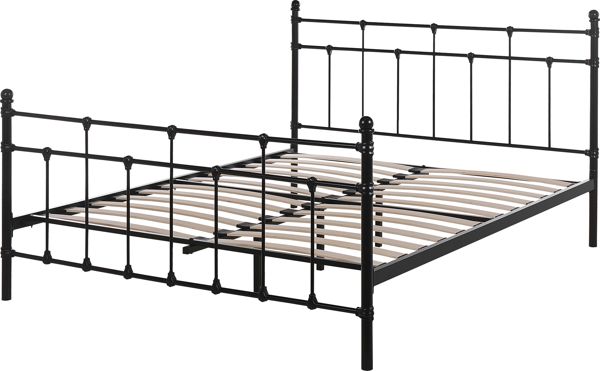 Beliani Μεταλλικό κρεβάτι 140 x 200 cm μαύρο LYNX 8406143 4251682259286