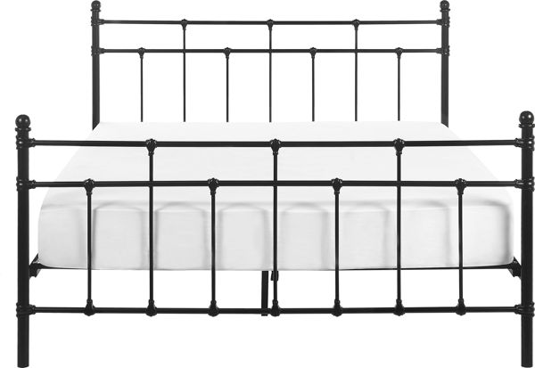 Beliani Μεταλλικό κρεβάτι 140 x 200 cm μαύρο LYNX 8406143 4251682259286
