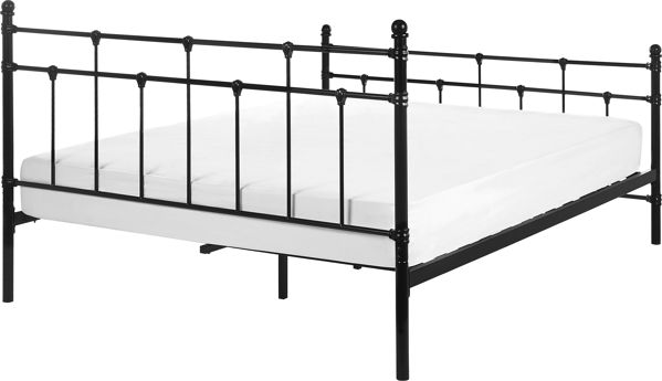 Beliani Μεταλλικό κρεβάτι 140 x 200 cm μαύρο LYNX 8406143 4251682259286