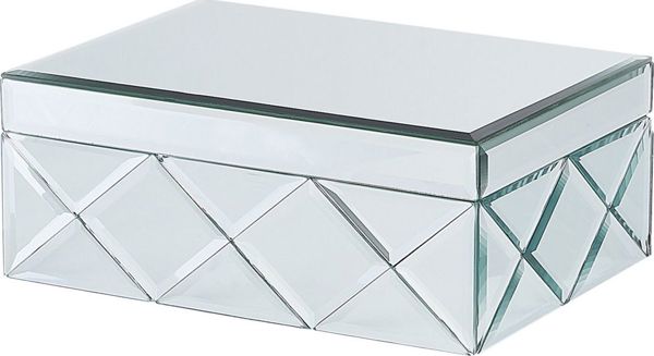 Beliani Κοσμηματοθήκη με Καθρέφτη Gorron, Ασημένια, 25x11 εκ.