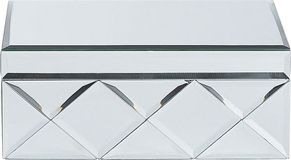 Beliani Κοσμηματοθήκη με Καθρέφτη Gorron, Ασημένια, 25x11 εκ.