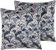 Beliani Σετ 2 Διακοσμητικά Μαξιλάρια KOODAL 45x45 cm, Μπλε & Μπεζ με Μοτίβο Βιτρό