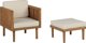 Beliani Baratti Ξύλινη Πολυθρόνα Κήπου με Υποπόδιο, Λευκή