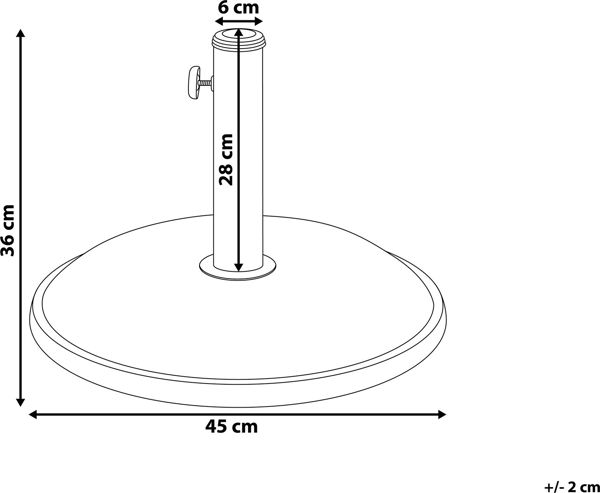 Βάση ομπρέλας Beliani 45 cm μαύρη CANZO (124788) 8083562 4260624112015