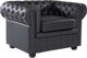 Πολυθρόνα Beliani Chesterfield από Γνήσιο Δέρμα, Μαύρη, Κλασικό Σχέδιο