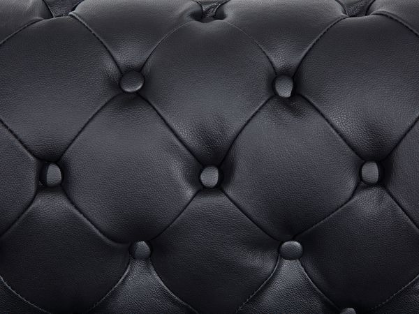 Πολυθρόνα Beliani Chesterfield από Γνήσιο Δέρμα, Μαύρη, Κλασικό Σχέδιο