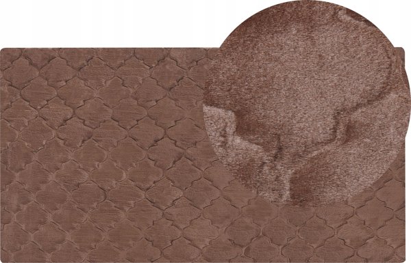 Beliani Carpet τεχνητή γούνα κουνελιού 80 x 150 cm καφέ GHARO Lumarko! 13507175 4255664827623