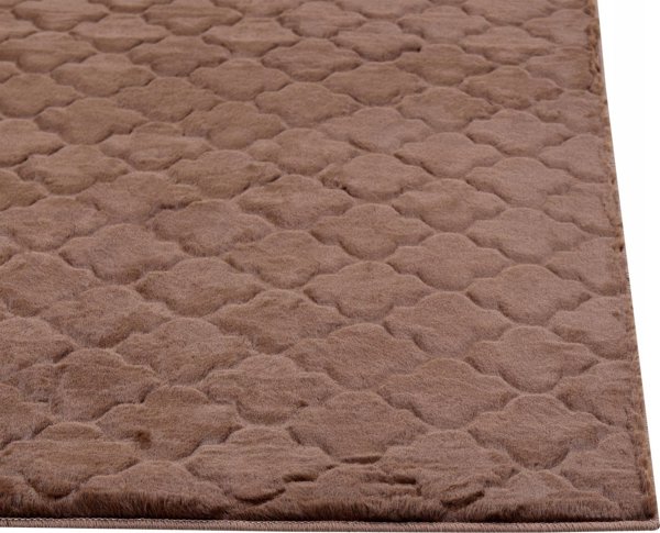 Beliani Carpet τεχνητή γούνα κουνελιού 80 x 150 cm καφέ GHARO Lumarko! 13507175 4255664827623