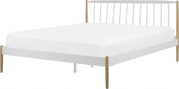 Beliani Lumarko Μεταλλικό κρεβάτι 140 x 200 cm λευκό MAURS! 11755529 4251682260404