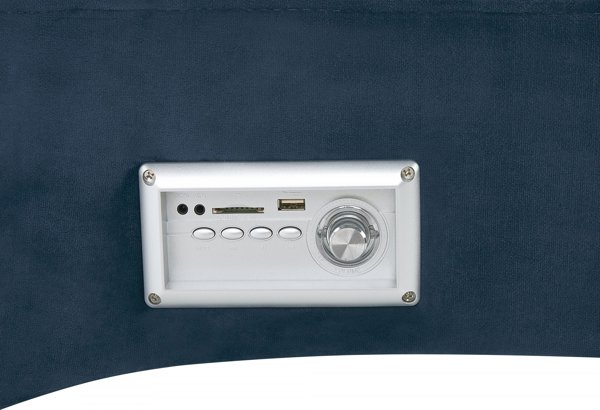 Σεζλόνγκ Beliani Velor με ηχείο Bluetooth και θύρα USB μπλε SIMORRE 11357016 4251682280099