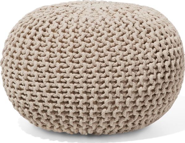 Beliani Pouf 40 x 25 cm μπεζ CONRAD 8264056 4260586358766