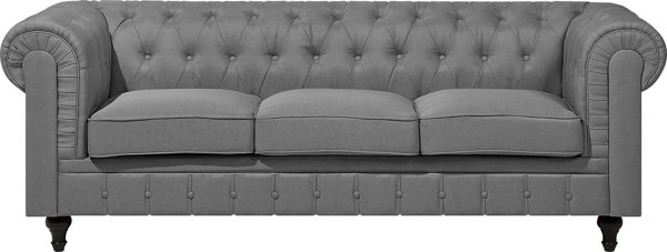 Beliani 4θέσιο σετ σαλονιού μεγάλο ανοιχτό γκρι CHESTERFIELD 8034755 4251682203333