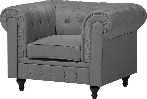 Beliani 4θέσιο σετ σαλονιού μεγάλο ανοιχτό γκρι CHESTERFIELD 8034755 4251682203333