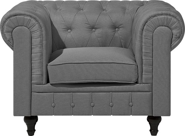 Beliani 4θέσιο σετ σαλονιού μεγάλο ανοιχτό γκρι CHESTERFIELD 8034755 4251682203333