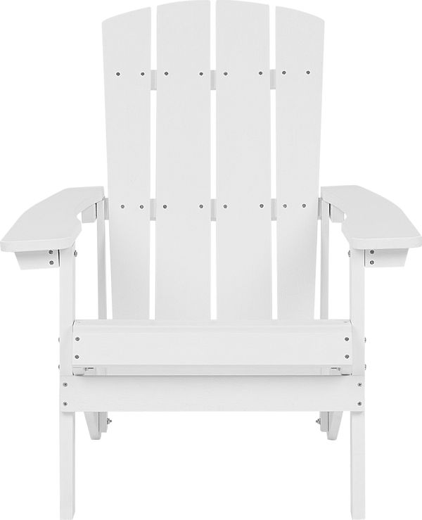 Beliani Adirondack Καρέκλα Κήπου Ξύλινη, Λευκή, Ανθεκτική στις Καιρικές Συνθήκες