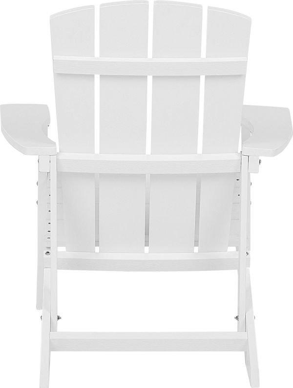 Beliani Adirondack Καρέκλα Κήπου Ξύλινη, Λευκή, Ανθεκτική στις Καιρικές Συνθήκες