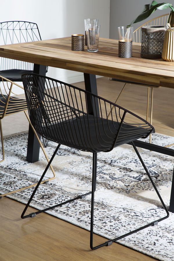 Beliani Σετ 2 Καρέκλες Τραπεζαρίας AURORA, Μεταλλικές με Μαύρο Οικολογικό Δέρμα
