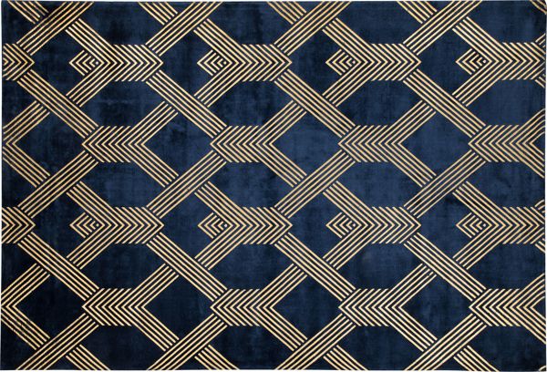 Beliani Χαλί Viscose VEKSE, Γεωμετρικό Μοτίβο, Μπλε, 160x230 cm