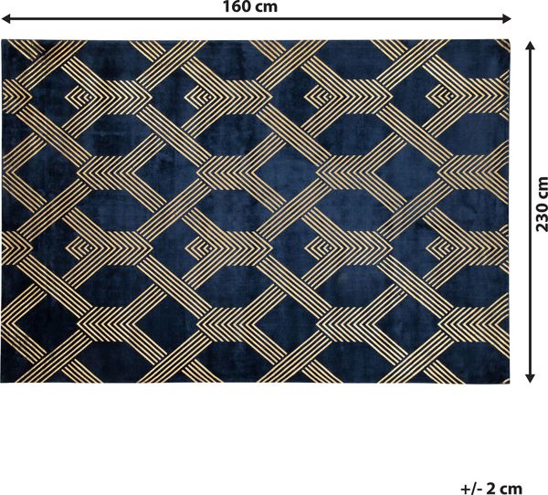 Beliani Χαλί Viscose VEKSE, Γεωμετρικό Μοτίβο, Μπλε, 160x230 cm