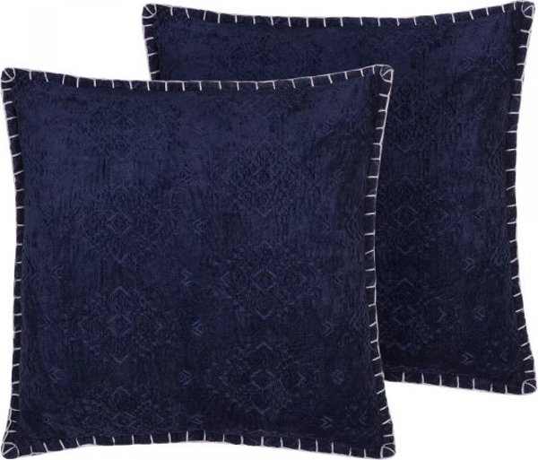 Beliani Lumarko 2 διακοσμητικά ανάγλυφα μαξιλάρια 45 x 45 cm μπλε MELUR! 11755396 4251682235525