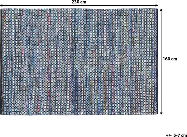 Beliani Χαλί Alanya Βαμβακερό Boho Πολύχρωμο 160x230 cm
