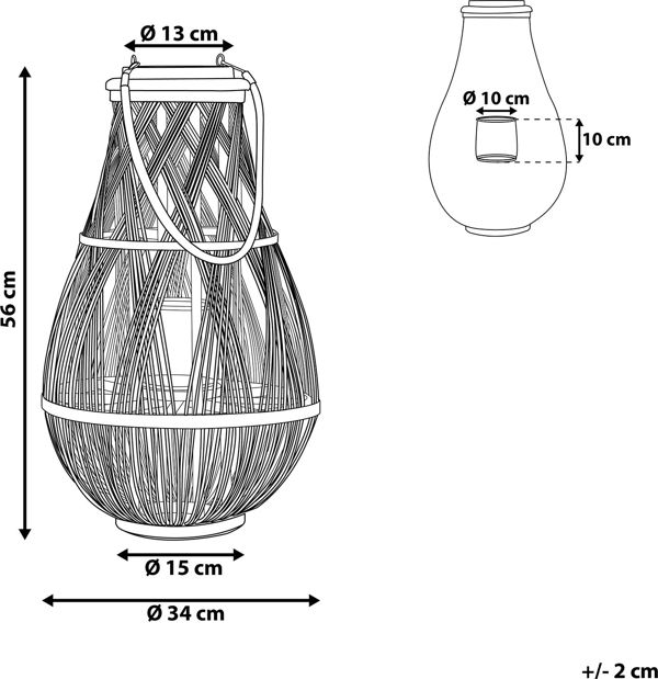 Φανάρι Beliani 56 cm λευκό TONGA 8082970 4251682204538