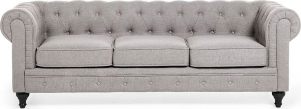 Σαλόνι Beliani 4θέσιο σετ ανοιχτό γκρι CHESTERFIELD 8083475 4251682260848
