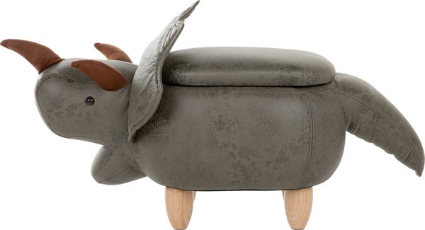 Beliani Pufa zwierzak ze schowkiem zielona TRICERATOPS