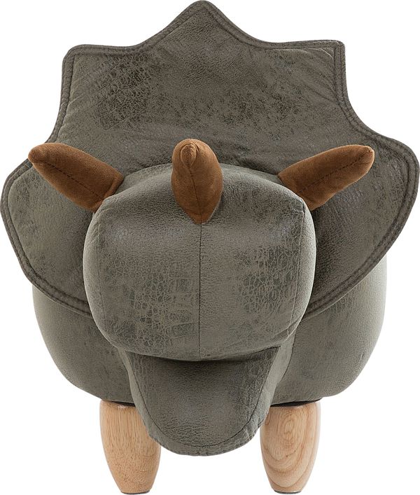 Beliani Pufa zwierzak ze schowkiem zielona TRICERATOPS
