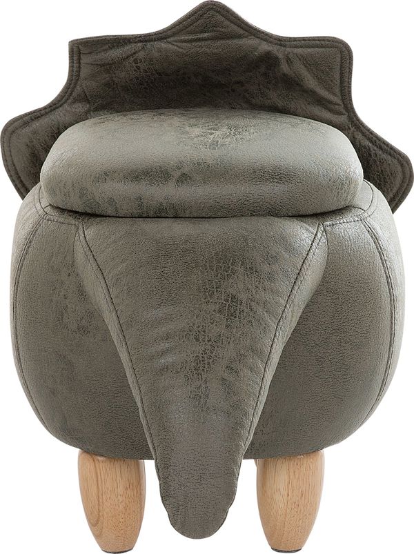 Beliani Pufa zwierzak ze schowkiem zielona TRICERATOPS