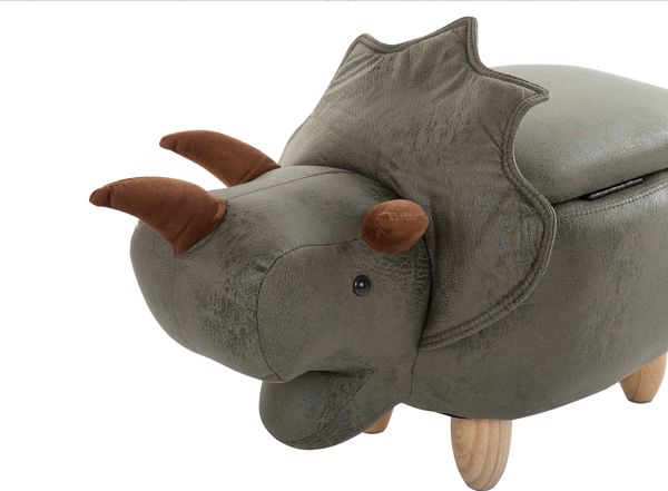 Beliani Pufa zwierzak ze schowkiem zielona TRICERATOPS