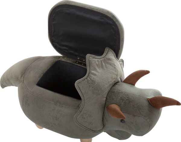 Beliani Pufa zwierzak ze schowkiem zielona TRICERATOPS
