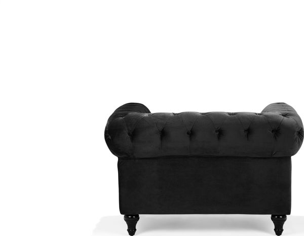Σετ σαλονιού Beliani Velor για 4 άτομα, μαύρο CHESTERFIELD 8034742 4260624112169