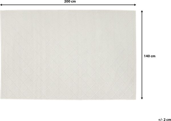 Μάλλινο Χαλί Beliani ΕΛΛΕΚ 140x200 cm, Εκρού, Μοντέρνο Σκανδιναβικό Στυλ