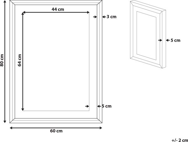 Beliani Εικόνα σε κορνίζα 60 x 80 cm γκρι HIDMO 8034591 4251682251389