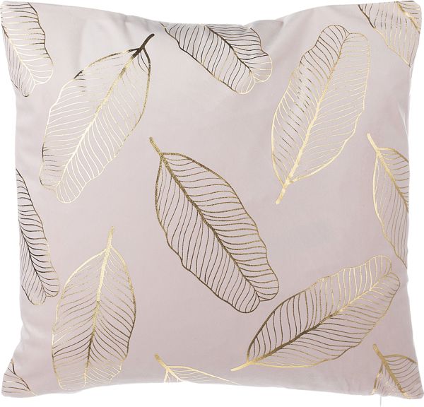 Beliani Σετ 2 Διακοσμητικά Μαξιλάρια Βελούδινα με Μοτίβο Φύλλα, Ροζ, 45 x 45 cm, FREESIA